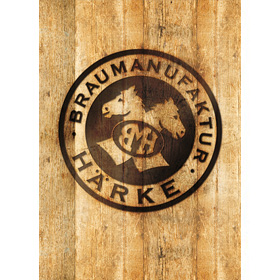 Härke-Logo auf Holz - Querformat